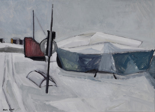 Mid Century Winterscape Oil Painting By Allan Erwö Sweden