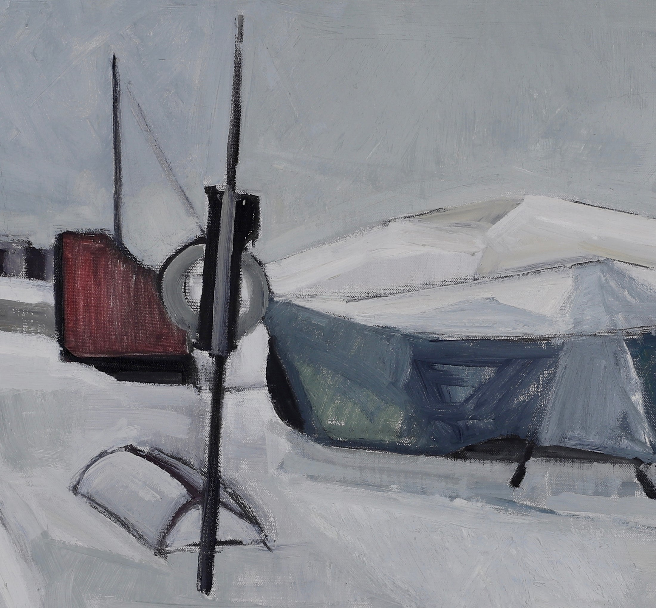 Mid Century Winterscape Oil Painting By Allan Erwö Sweden