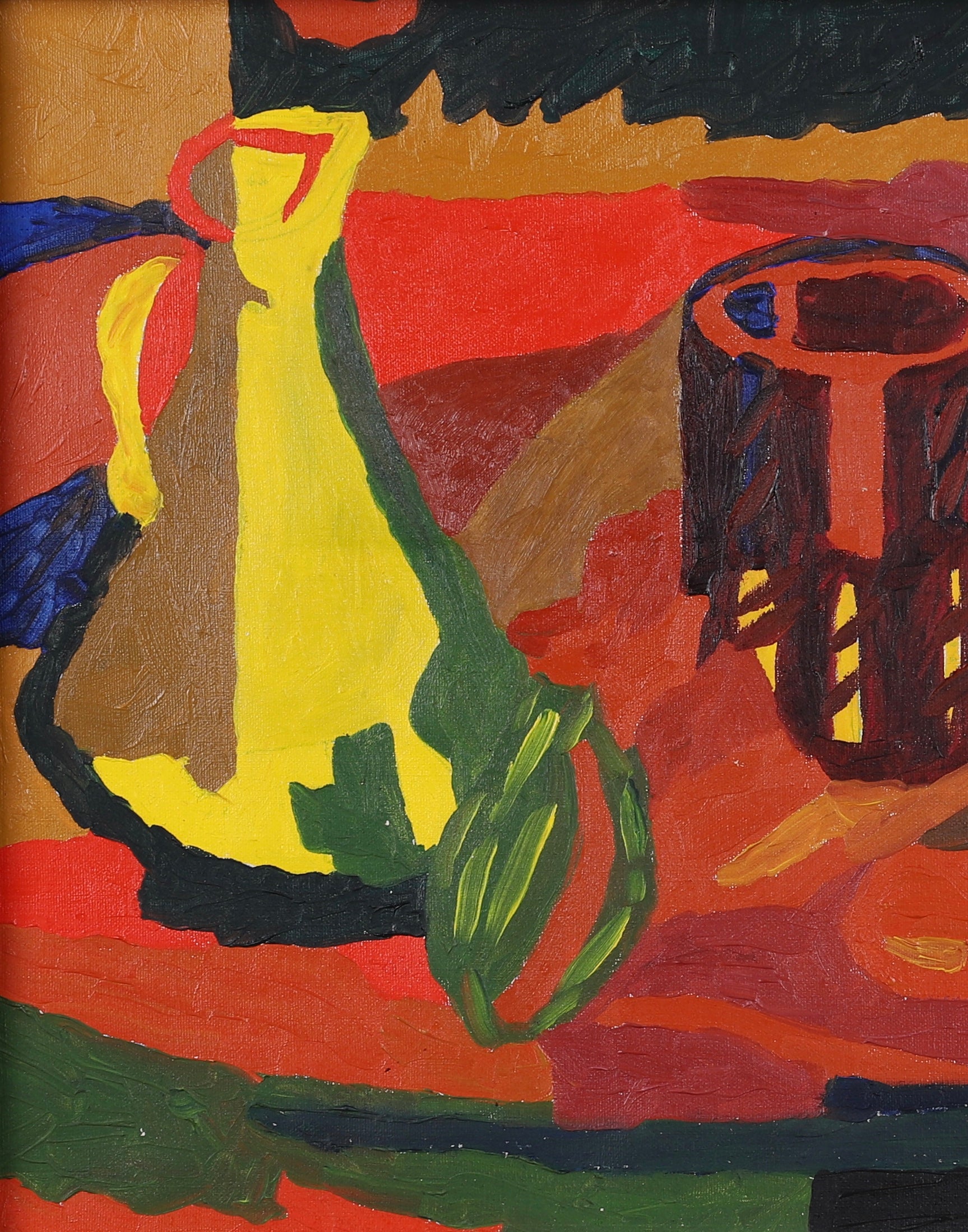 Mid Century Original Still Life Oil Painting from Sweden 1969