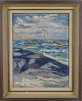 Load image into Gallery viewer, Striking Mid Century Seascape Oil Painting Arnold Eres Sweden
