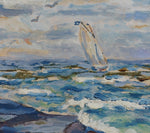 Striking Mid Century Seascape Oil Painting Arnold Eres Sweden