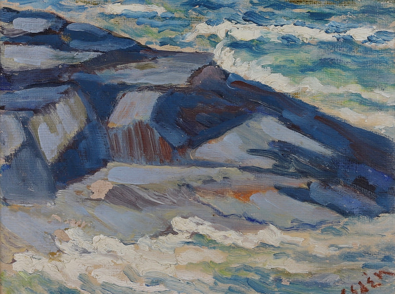 Striking Mid Century Seascape Oil Painting Arnold Eres Sweden