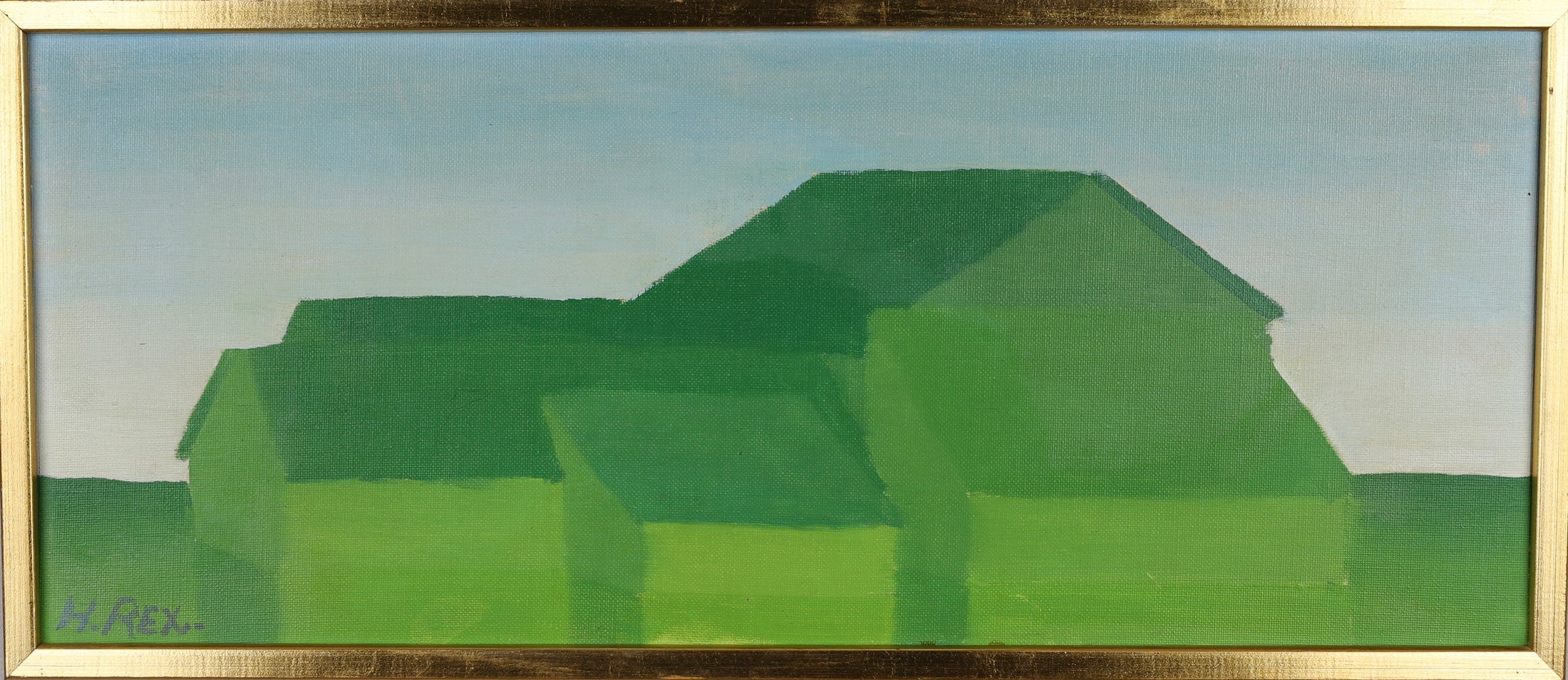 Vintage Art Room Mid Century Landscape Oil Painting From Sweden