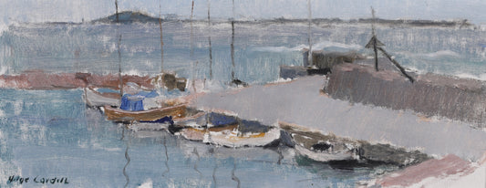 Mid Century Original Seascape Oil Painting From Sweden By Helge Cardell