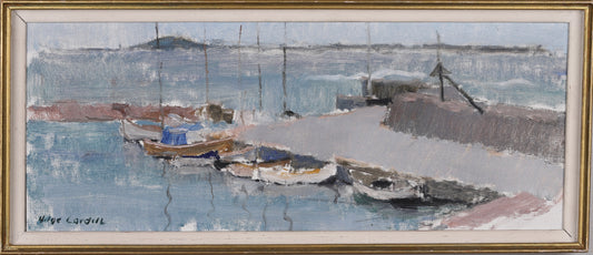 Mid Century Original Seascape Oil Painting From Sweden By Helge Cardell