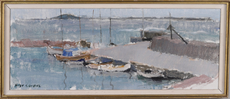 Mid Century Original Seascape Oil Painting From Sweden By Helge Cardell