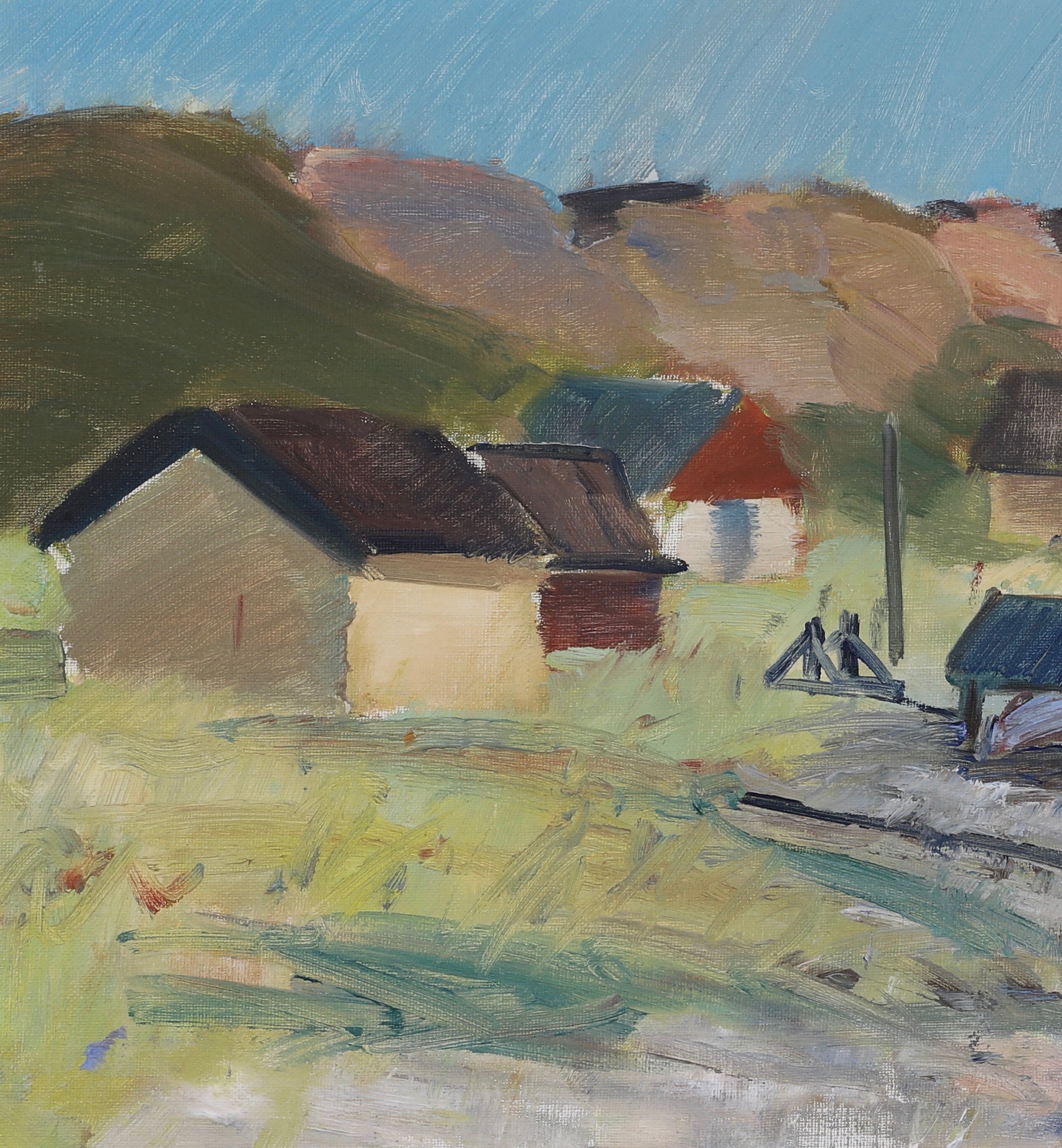 Vintage Coastal Painting by Tage Nilsson from Sweden