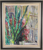 Mid Century Original Floral Still Life Oil Painting from Sweden