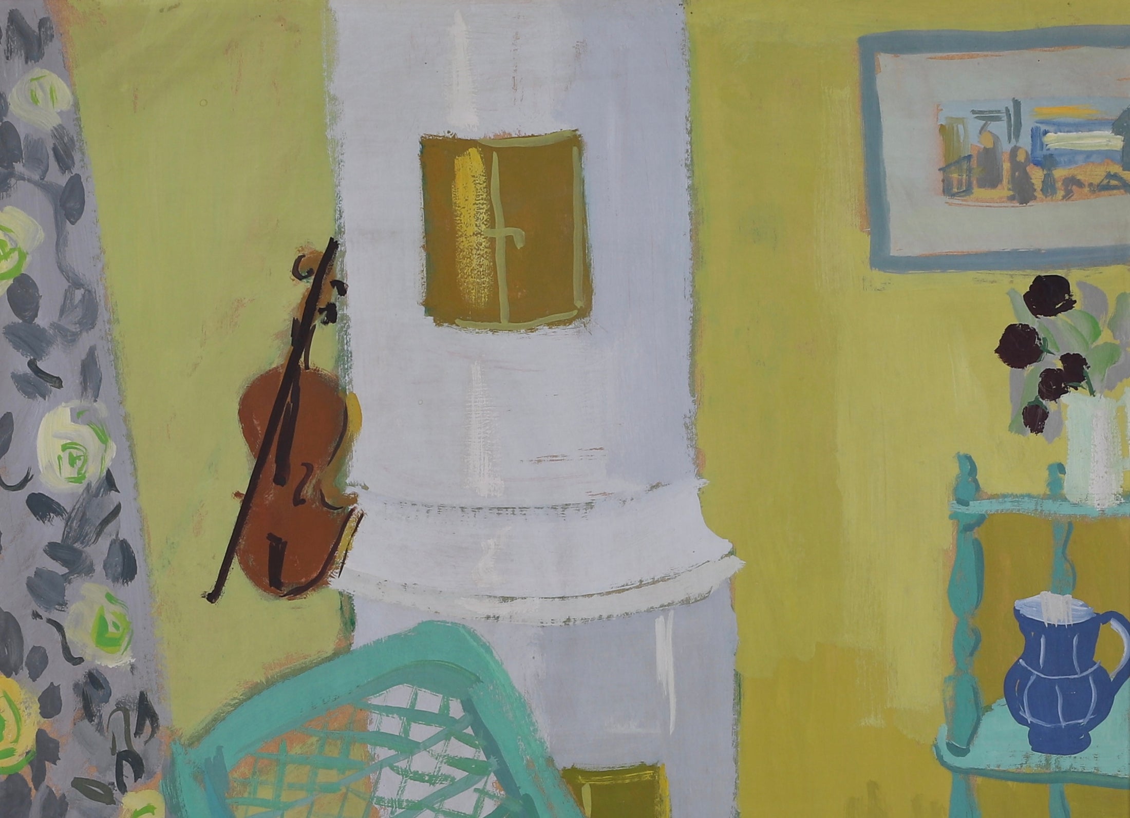 Vintage Mid Century Art Oil Painting From Sweden EH Jacobsson