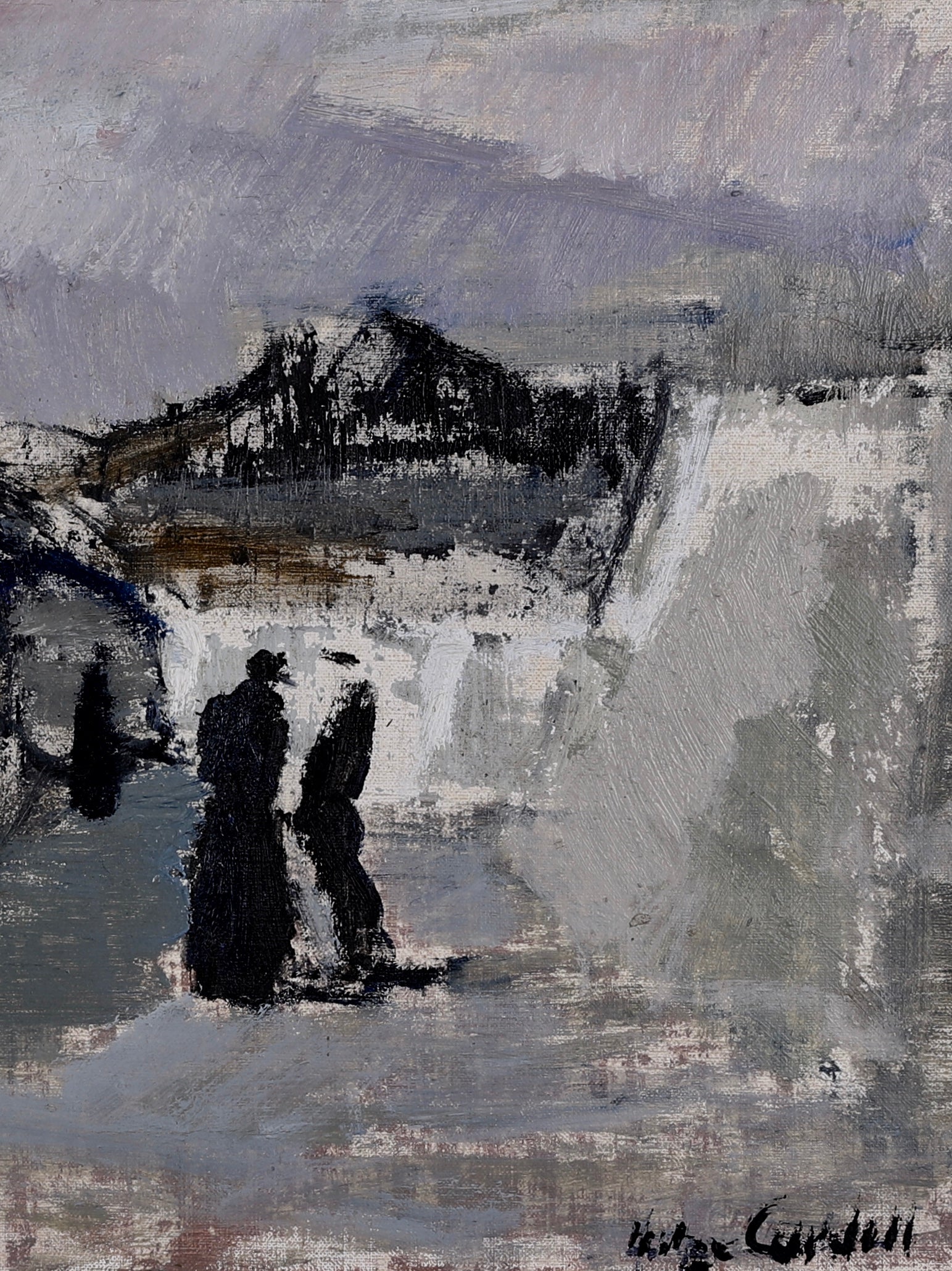 Mid Century Original Oil Painting From Sweden By Helge Cardell