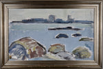 Vintage Original Seascape Oil Painting From Sweden By Frans Lundberg