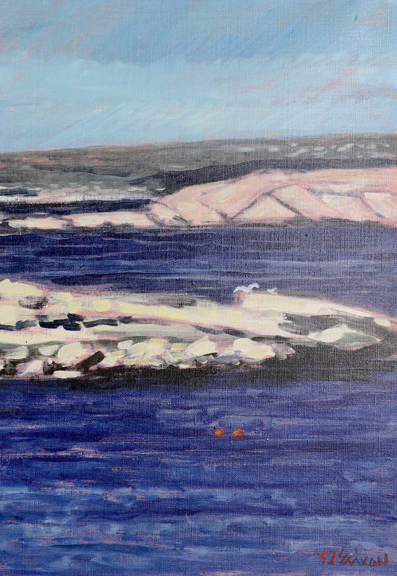 Striking Vintage Seascape Oil Painting By Erixon Sweden