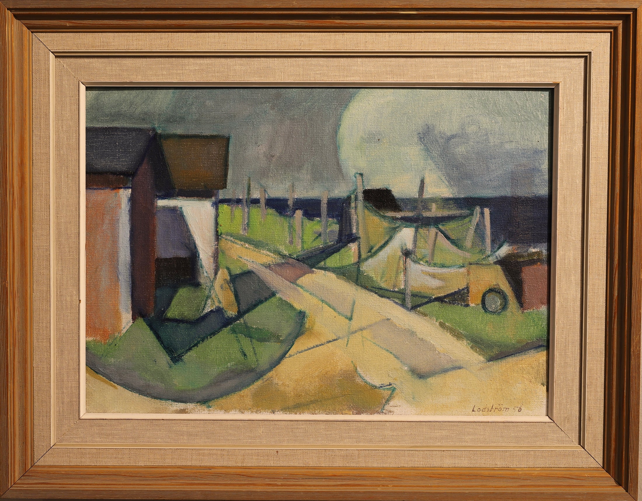 Mid Century Coastal Painting by G Lodström from Sweden