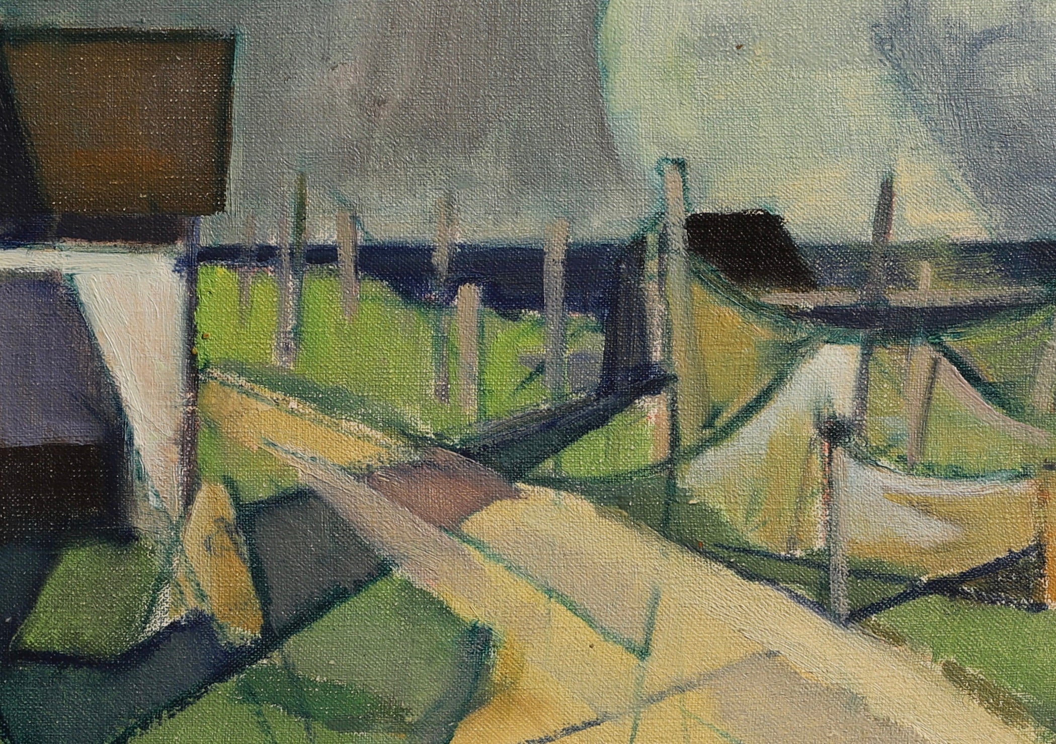 Mid Century Coastal Painting by G Lodström from Sweden
