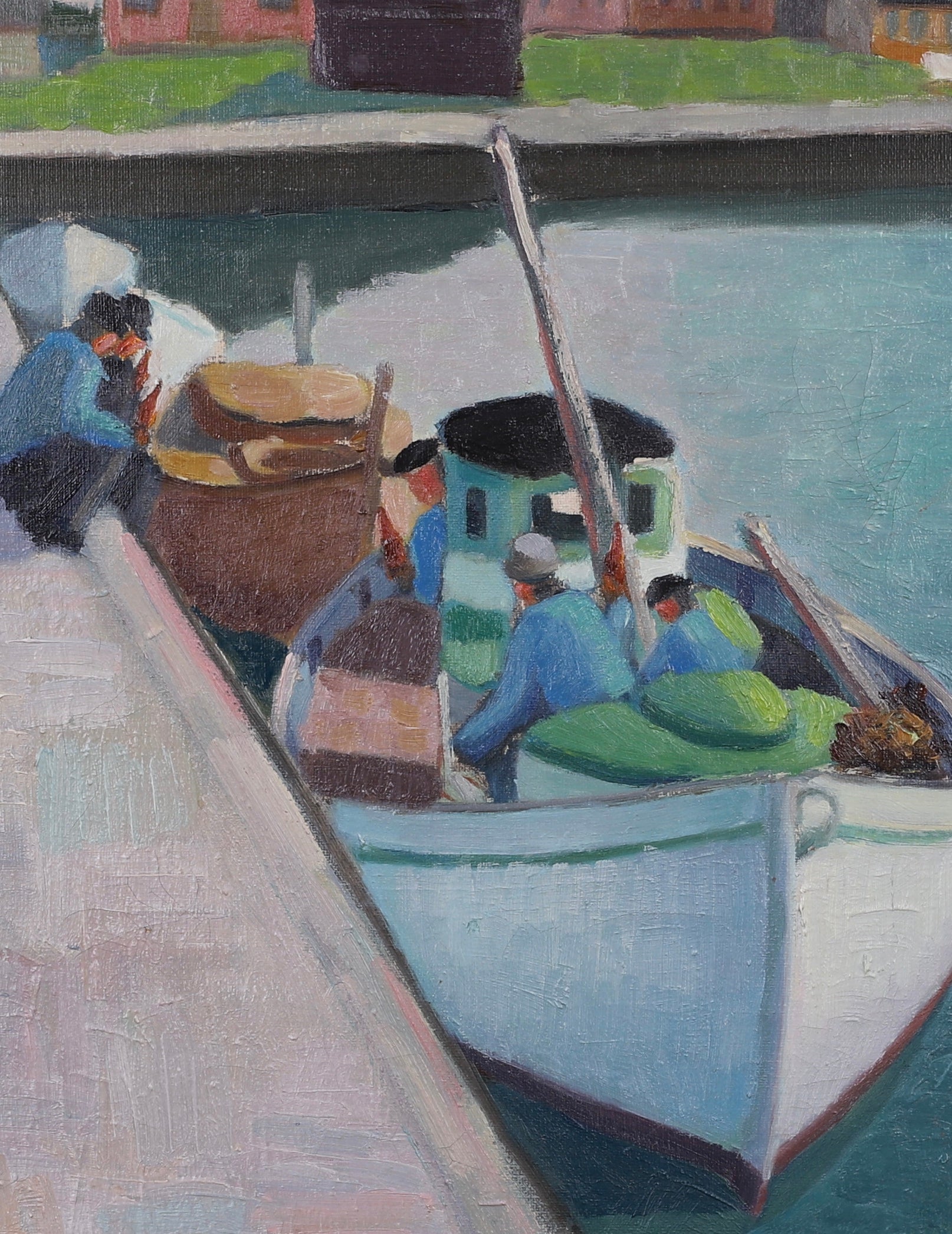 Mid Century Coastal Oil Painting from Sweden From 1952