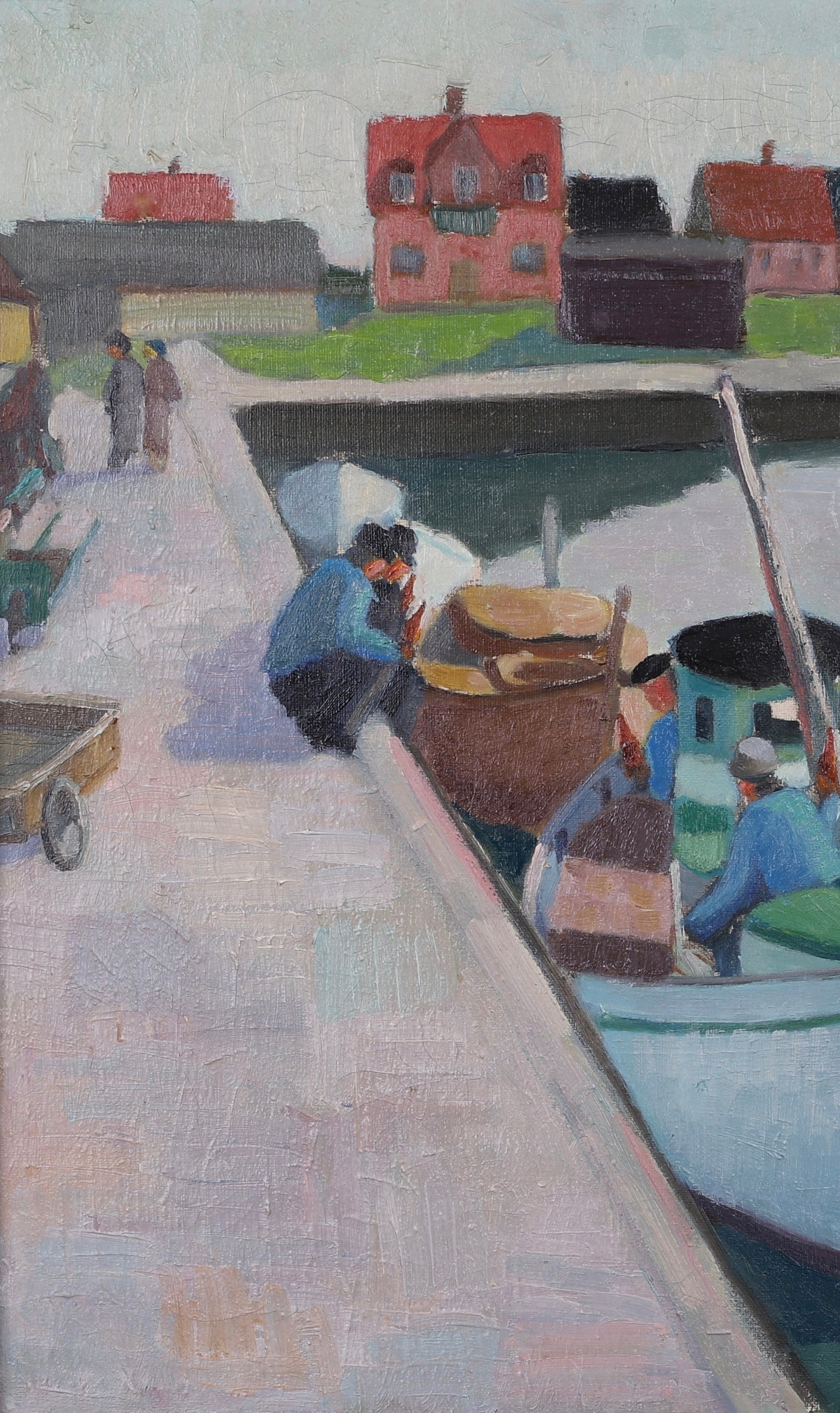 Mid Century Coastal Oil Painting from Sweden From 1952
