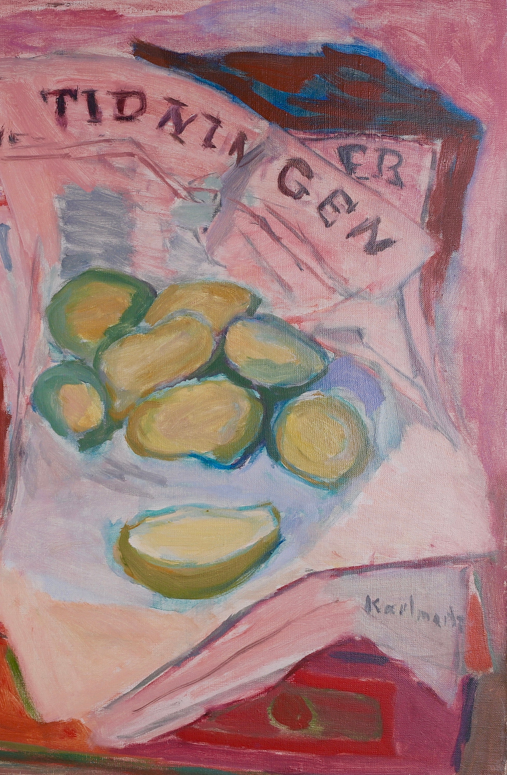 Mid Century Original Still Life By Gerhard Karlmark Sweden