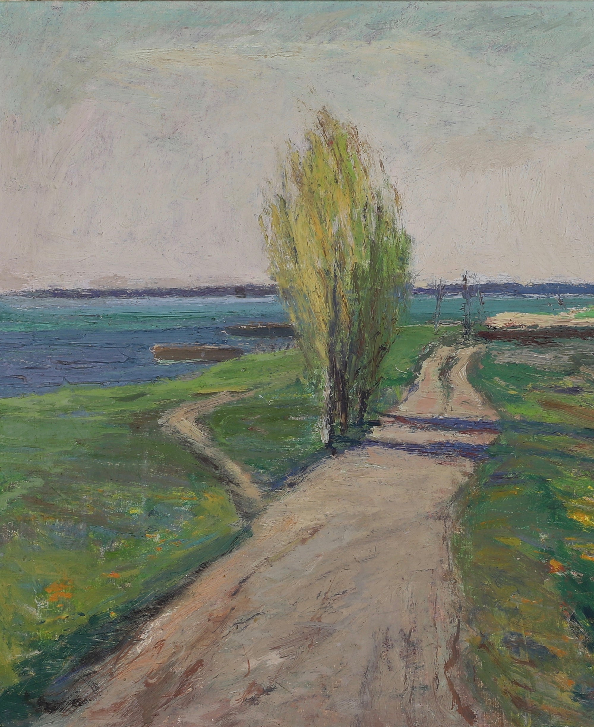 Vintage Mid Century Oil Painting From Sweden by Gideon Isaksson
