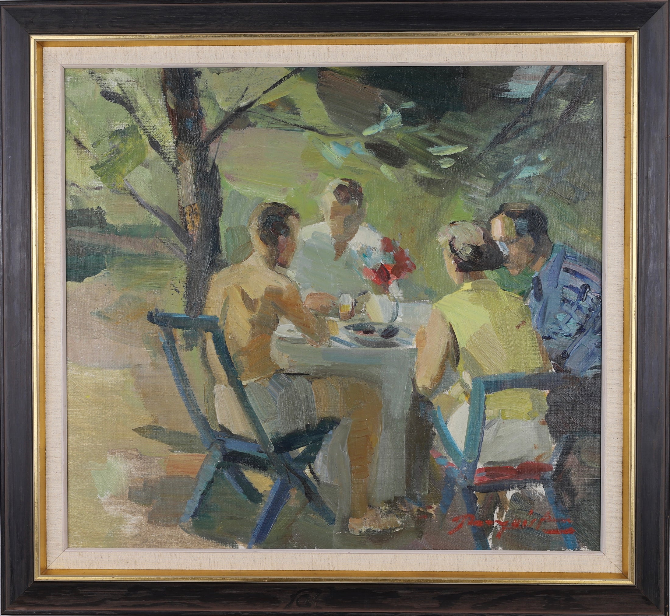 Vintage Art Room Mid Century  Oil Painting By H Rosenquist From Sweden