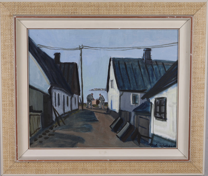 Vintage Oil Painting by H Lindblad from Sweden