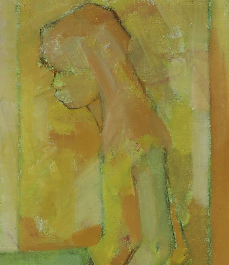 Mid Century Portrait Oil Painting From 1966 Sweden