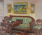 Vintage Mid Century Art Interior Oil Painting From Sweden