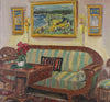 Vintage Mid Century Art Interior Oil Painting From Sweden