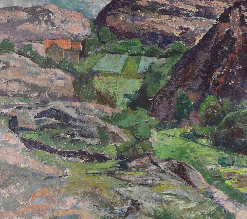 Mid Century Landscape Oil Painting By Torsten Torstensson From Sweden