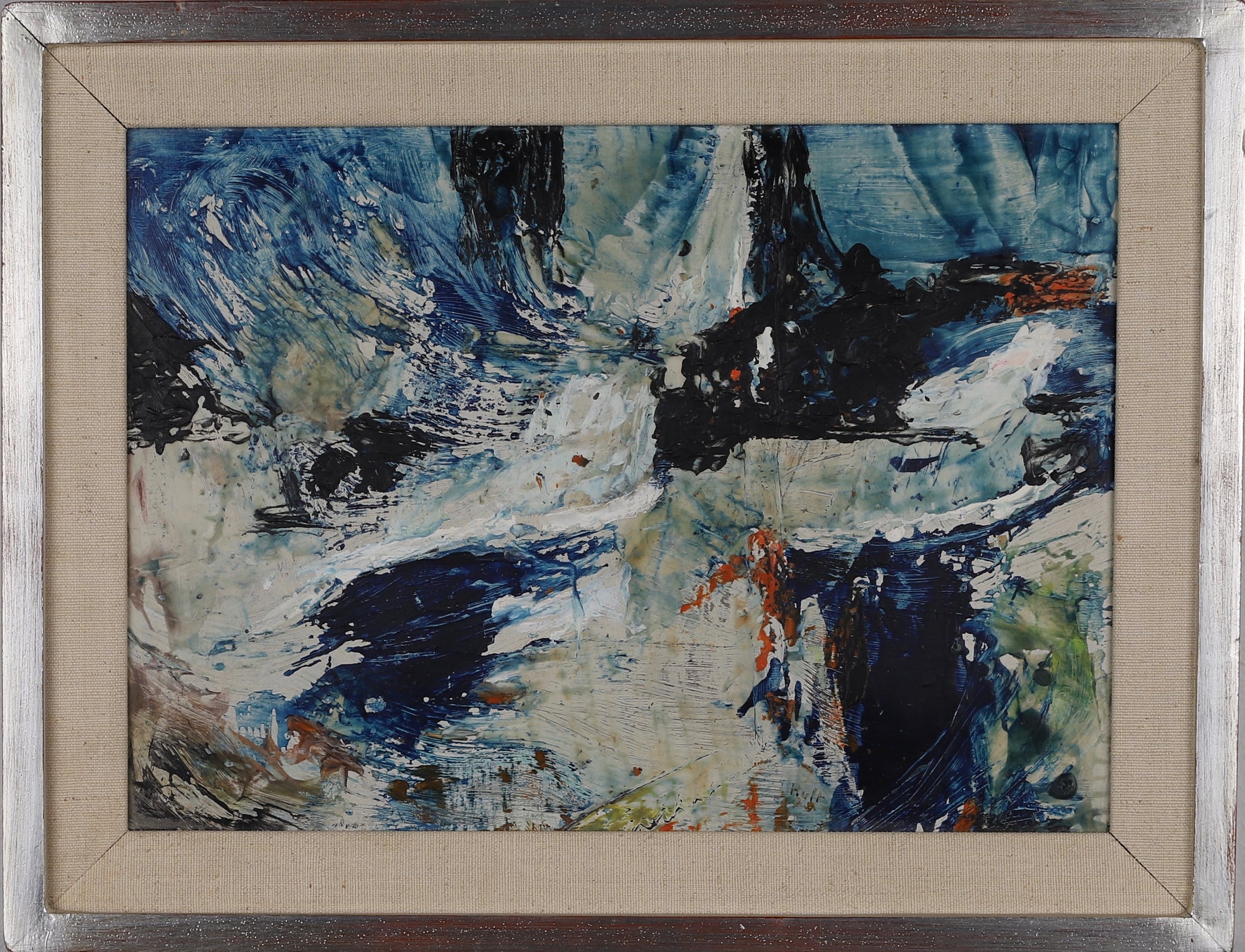 Mid Century Abstract Oil Painting By Torsten Hult Sweden