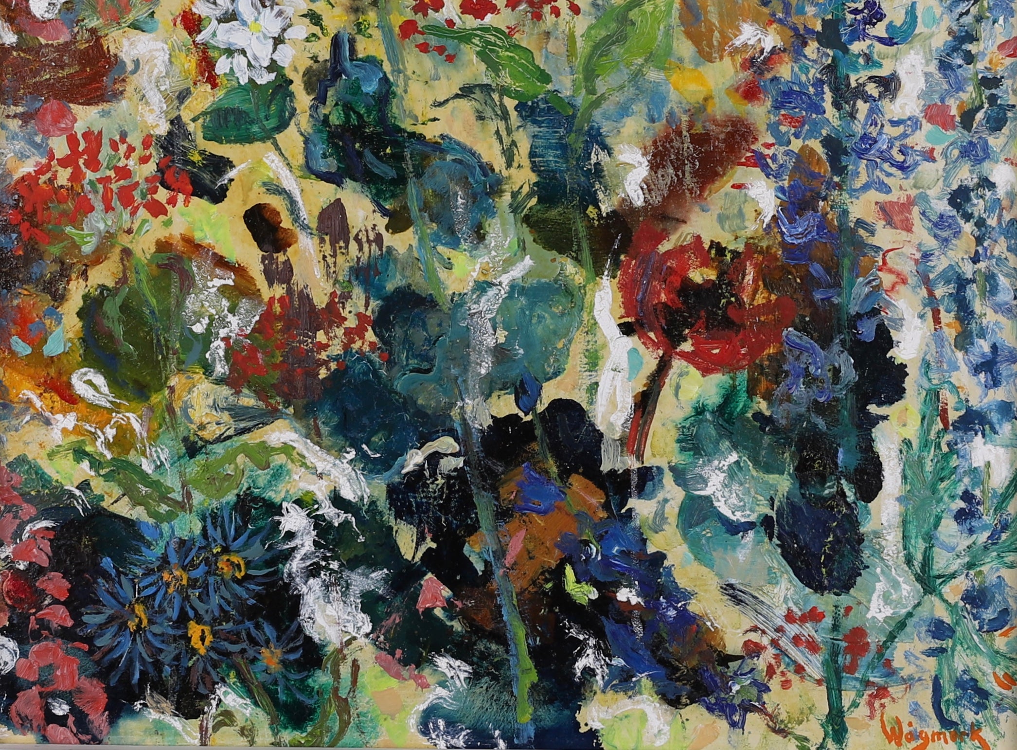 Original Oil Painting Vintage Mid Century By Wågmark Sweden