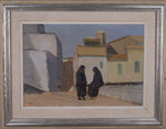 Vintage Cityscape Oil Painting by Tage Nilsson from Sweden