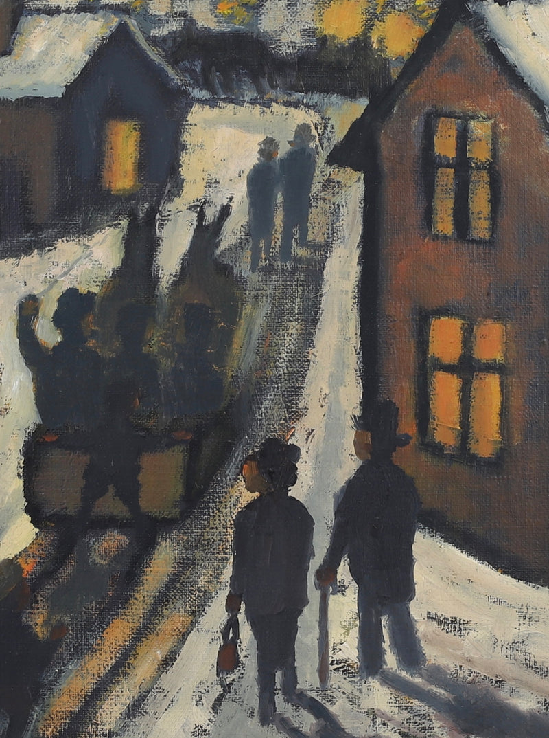 Vintage Mid Century Oil Painting By E Håfström Sweden