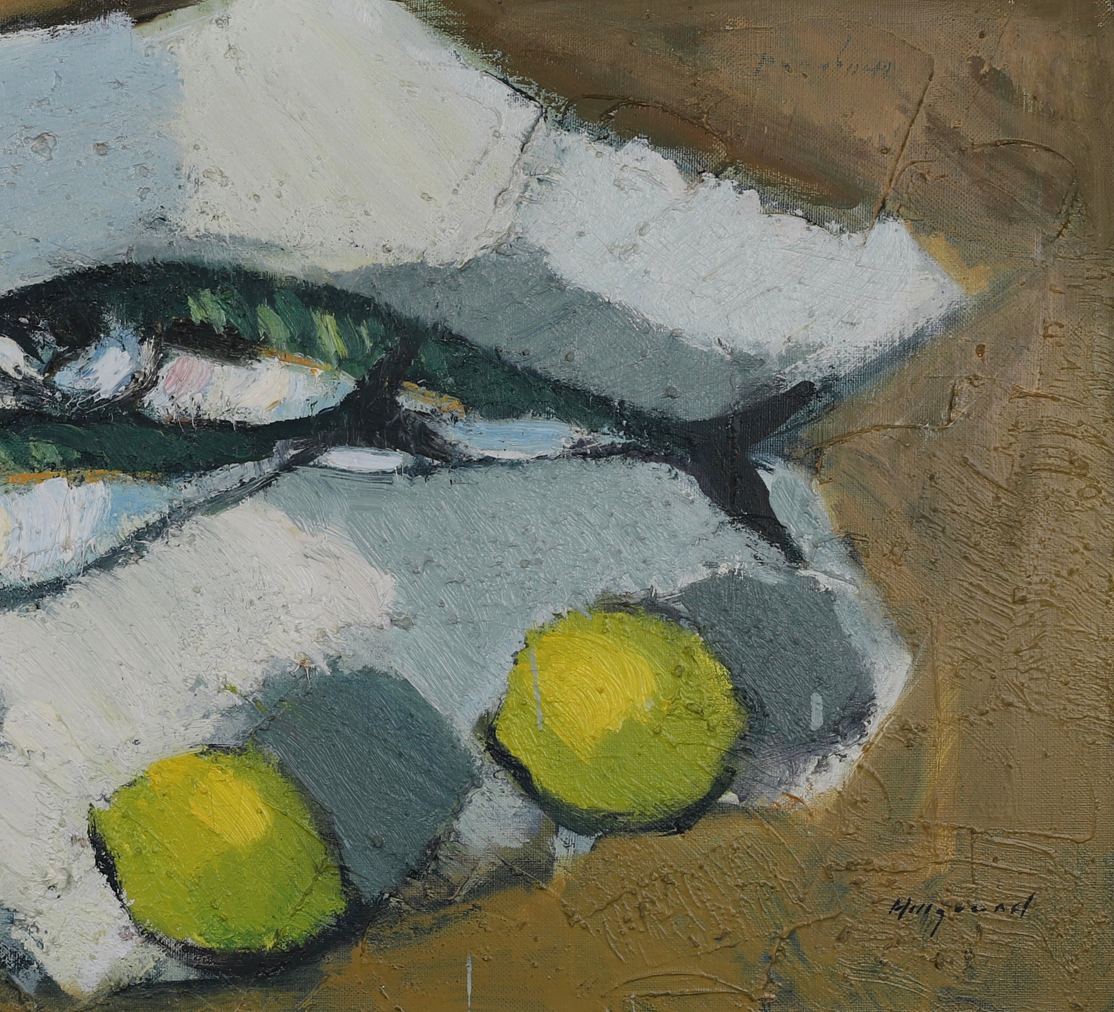 Original Still Life Oil Painting Vintage Mid Century By B Hillgrund Sweden