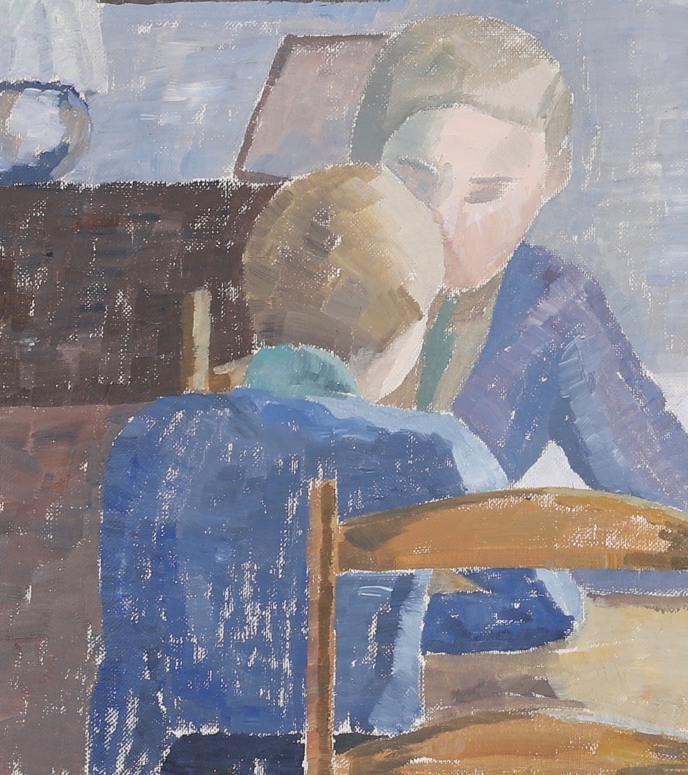 Mid Century Original Oil Painting From Sweden By Ana Wilhemson-Lagerman