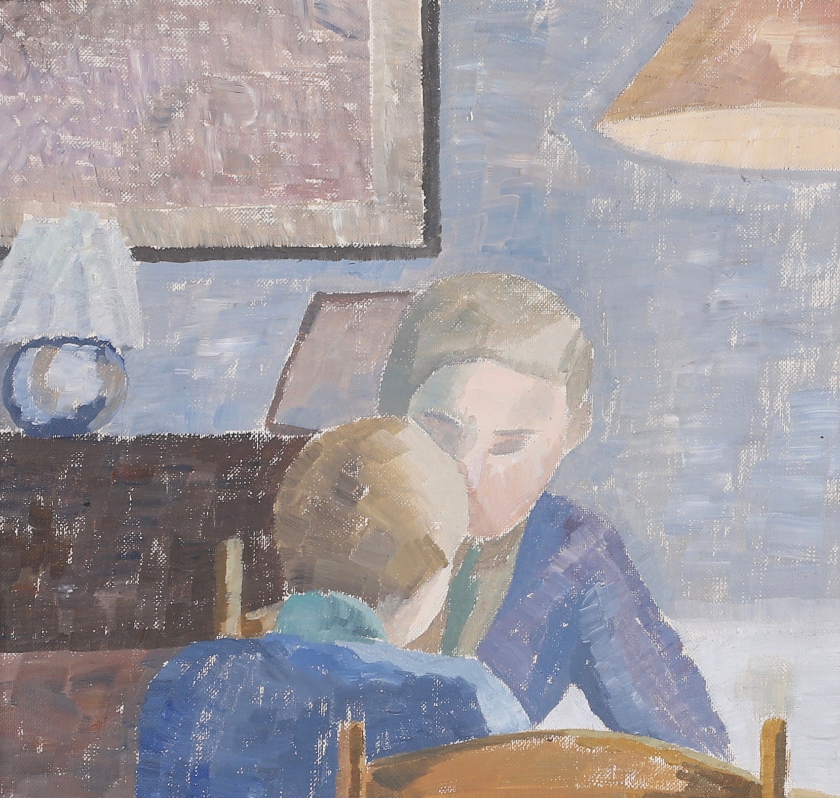 Mid Century Original Oil Painting From Sweden By Ana Wilhemson-Lagerman