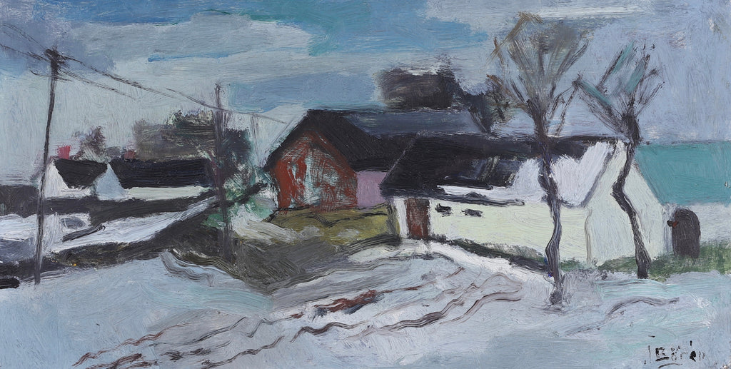 Landscape Oil Painting Mid Century From 1954 Sweden