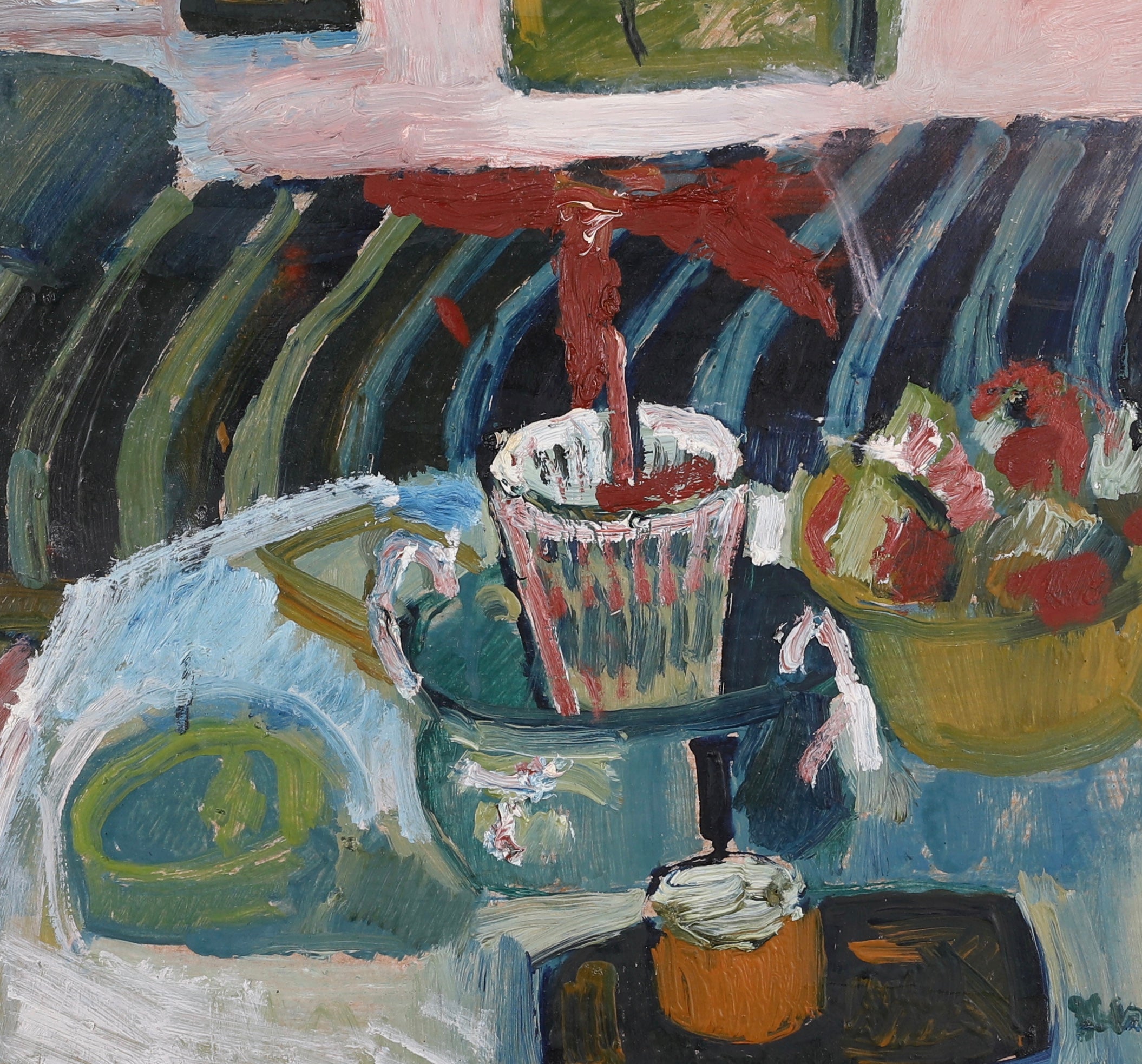 Vintage Mid Century Oil Painting From Sweden by Lars Herder