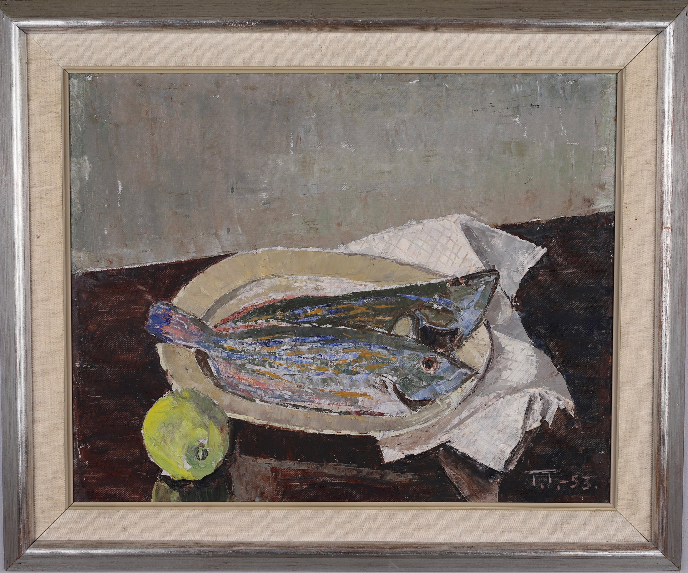 Mid Century Still Life Oil Painting By Torsten Torstensson From Sweden