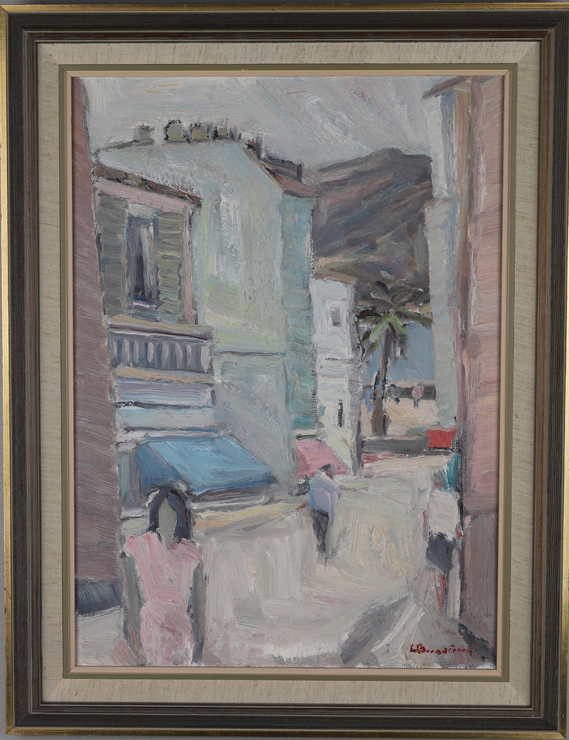 Cityscape Oil Painting Mid Century By C Berndtsson Sweden