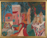 Cityscape Oil Painting Mid Century From 1954 Sweden