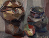 Mid Century Original Still Life Oil Painting From 1956 Sweden