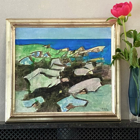 Vintage Mid Century Landscape Oil Painting By Ingvar Wiede Sweden