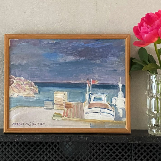 Vintage Mid Century Oil Painting By A A Jönsson Sweden