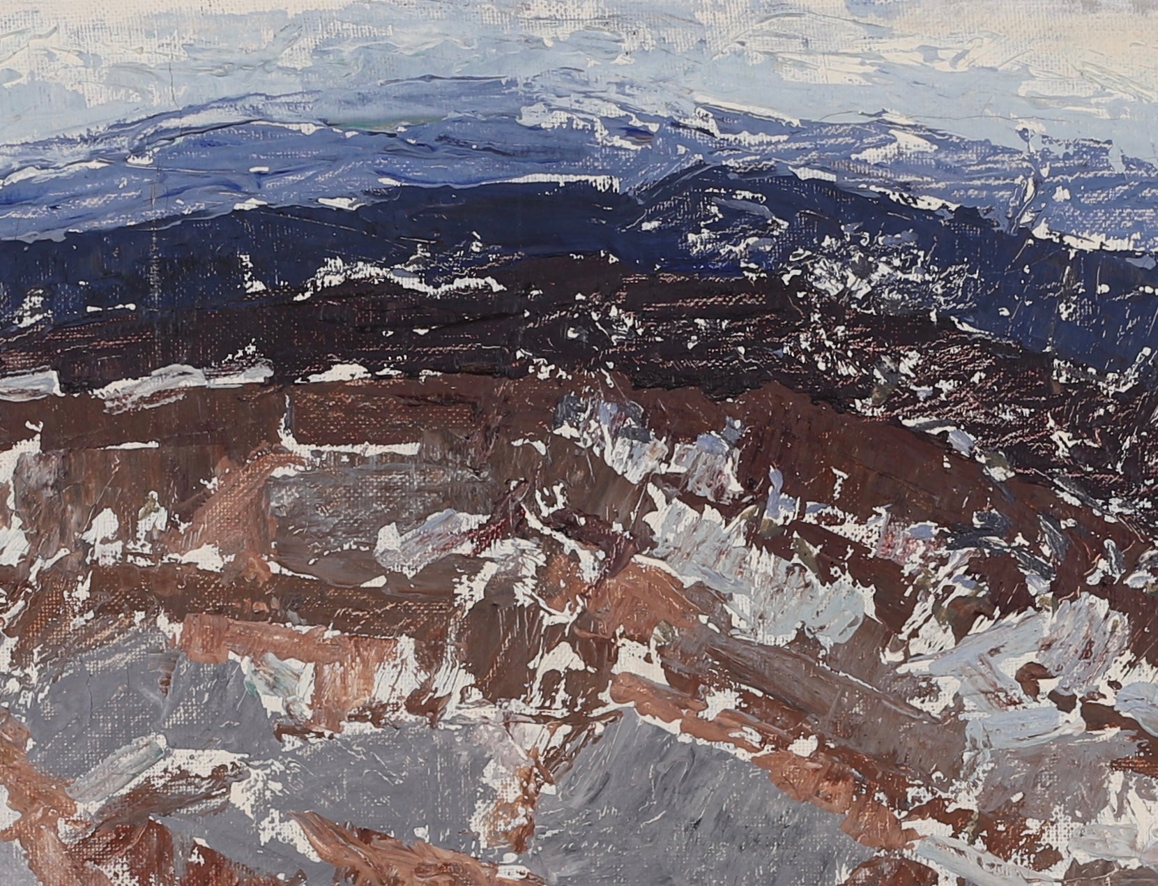 Vintage Mid Century Landscape Oil Painting By Y Ahlenius Sweden