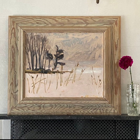 Framed Mid Century Oil Painting by B Landelius Sweden
