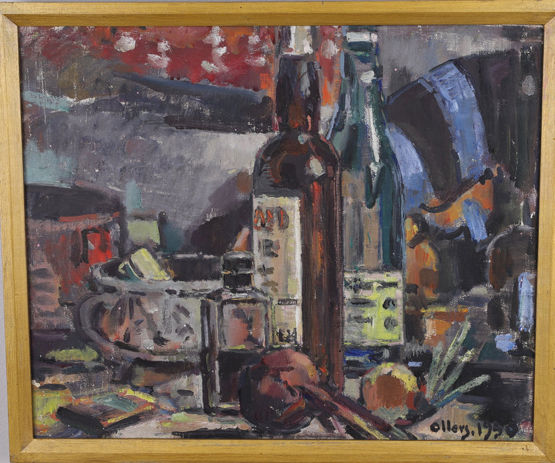 Mid Century Vintage Interior Oil Painting By E Ollers From Sweden