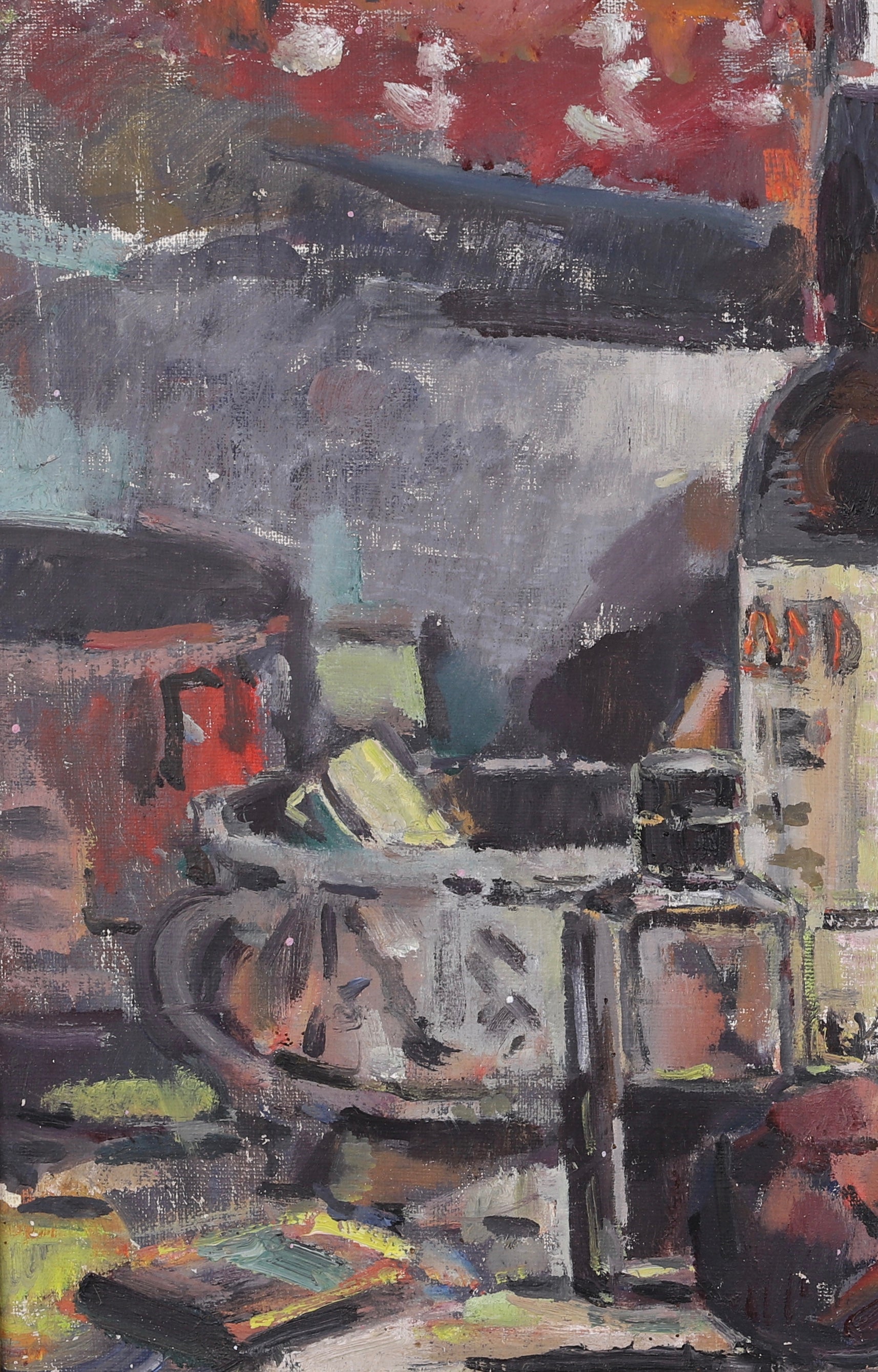 Mid Century Vintage Interior Oil Painting By E Ollers From Sweden