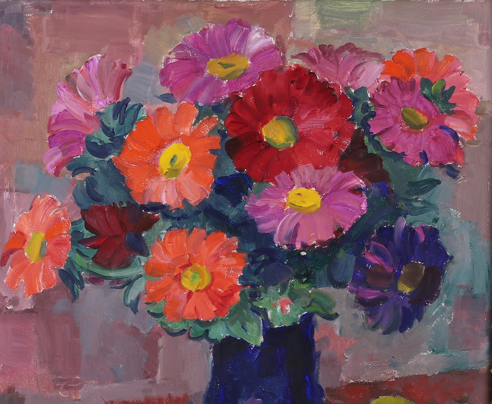 Mid Century Original Still Life Oil Painting By KE Ohlsson Sweden
