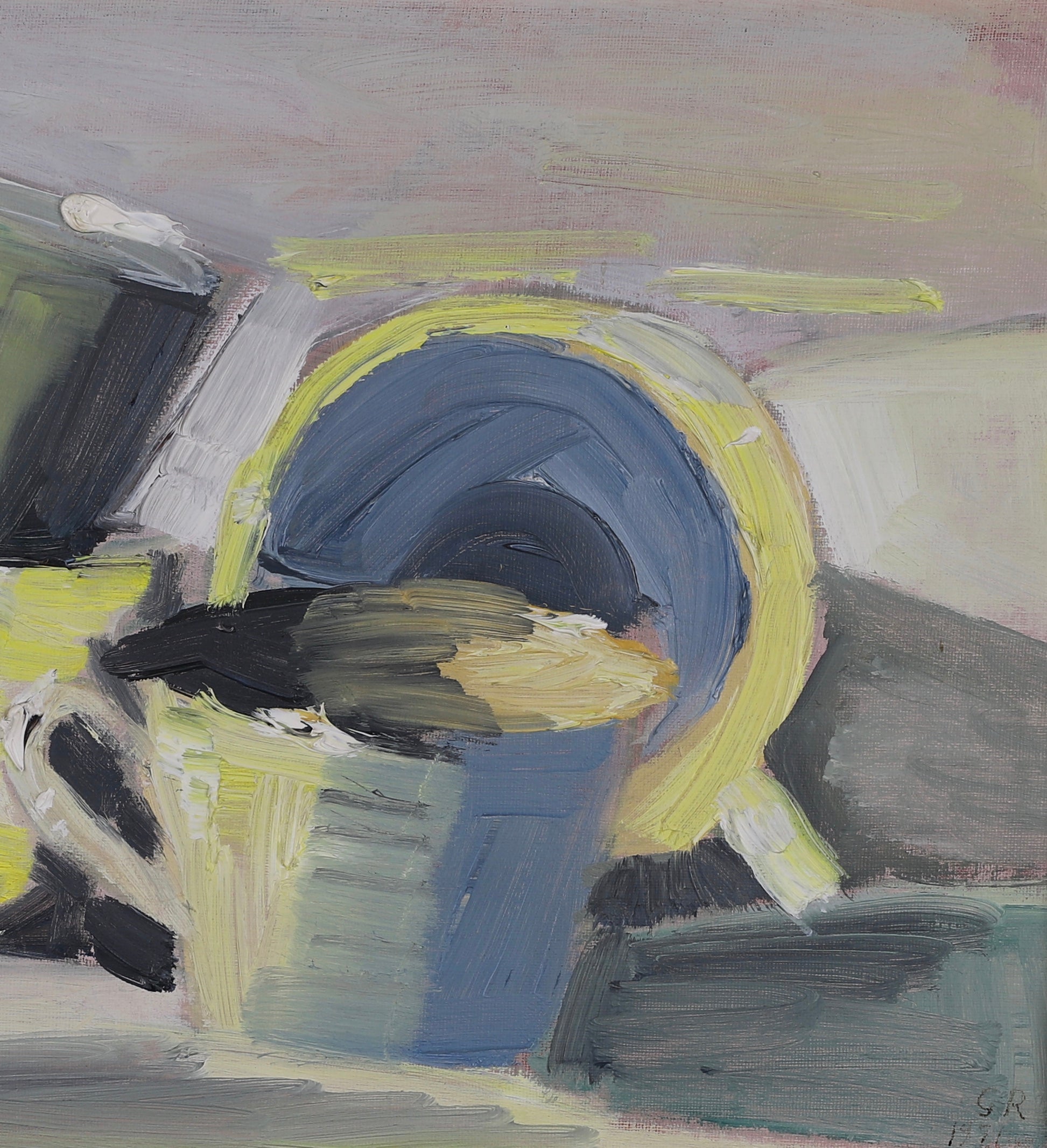 Mid Century Original Still Life Oil Painting from 1971 Sweden