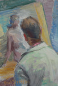 Load image into Gallery viewer, Mid Century Original Figure Oil Painting by C Deelsbo Sweden
